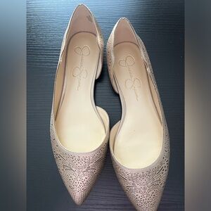 Jessica Simpson gold flats